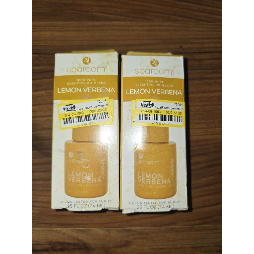 2 Pack SpaRoom Lemon Verbena Essential Oil Blend .25 fl oz GC/MS Tested Pure